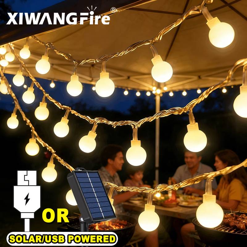 Garden Lighting Decor - 3-10M 태양광/USB/배터리 스트링 조명, 요정 글로브