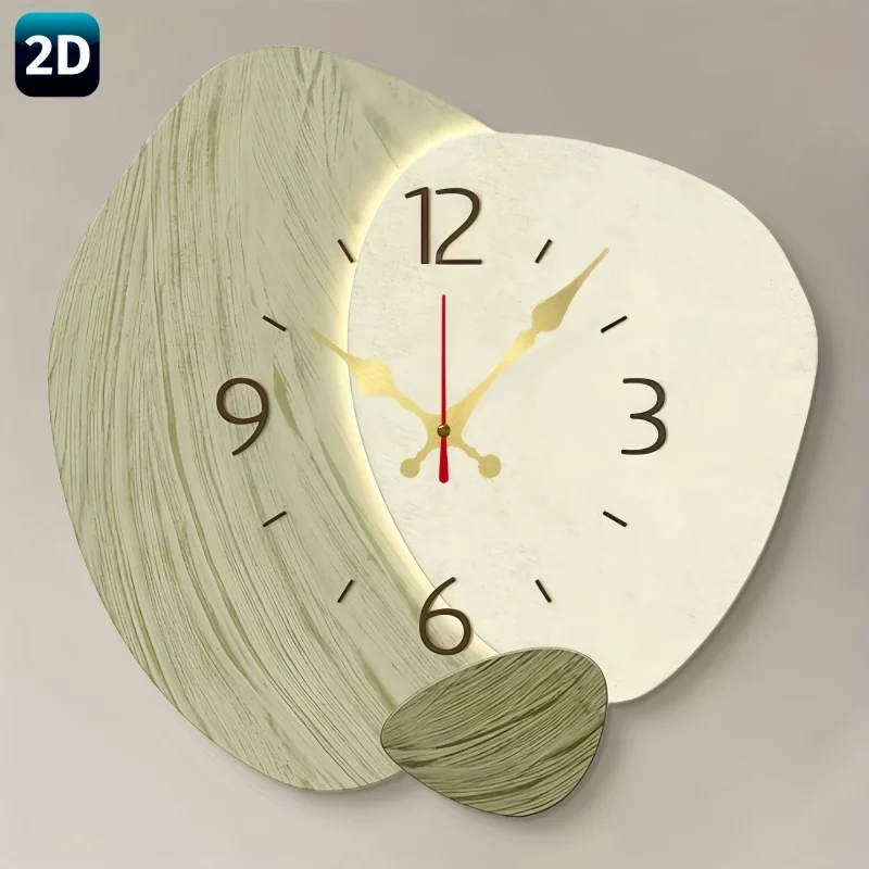 Lighting Home Decor Wall Clocks - 2D 평면형, 나무 소재 무소음 벽시계