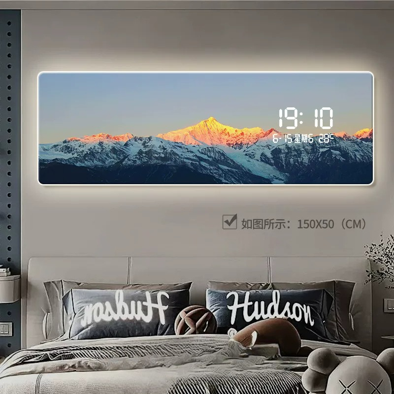 Lighting Home Decor Wall Clocks - 날짜 표시가 있는 세련된 시계, 조명이