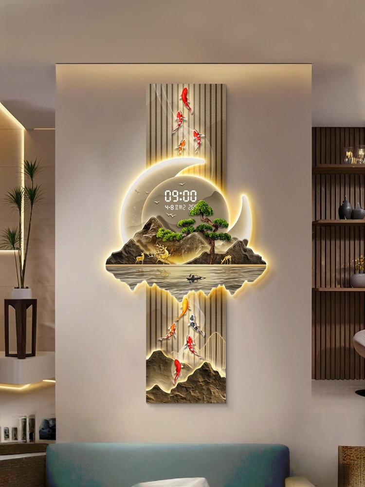 Lighting Home Decor Wall Clocks - 디자인 고급 벽시계 거실 LED 벽시계