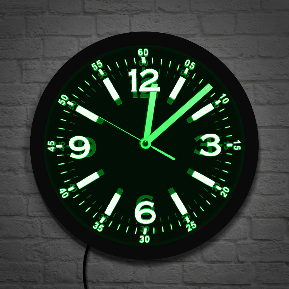 Lighting Home Decor Wall Clocks - LED 네온 라이트 벽시계, 모던한 디자인,