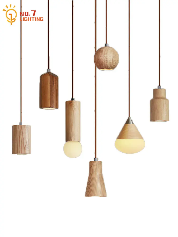 Japanese Lighting Decor - 일본 디자인 미니멀리스트 나무 펜던트 조명