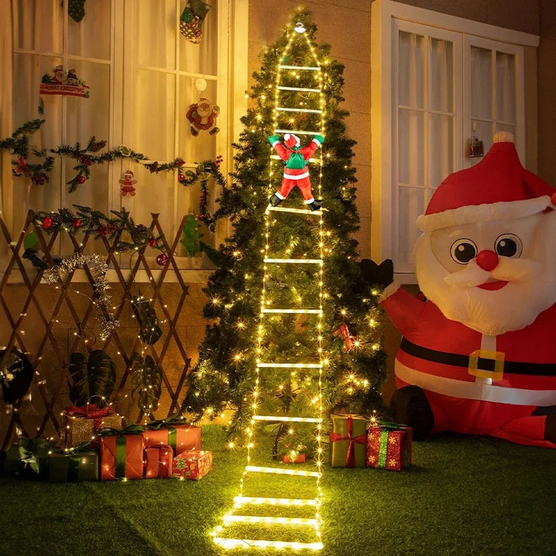 Garden Lighting Decor - LED 크리스마스 조명 산타클로스 장식 사다리형