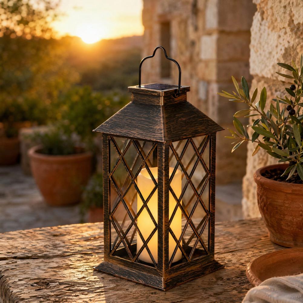 Garden Lighting Decor - 레트로 태양광 랜턴, 야외용 태양광 캔들