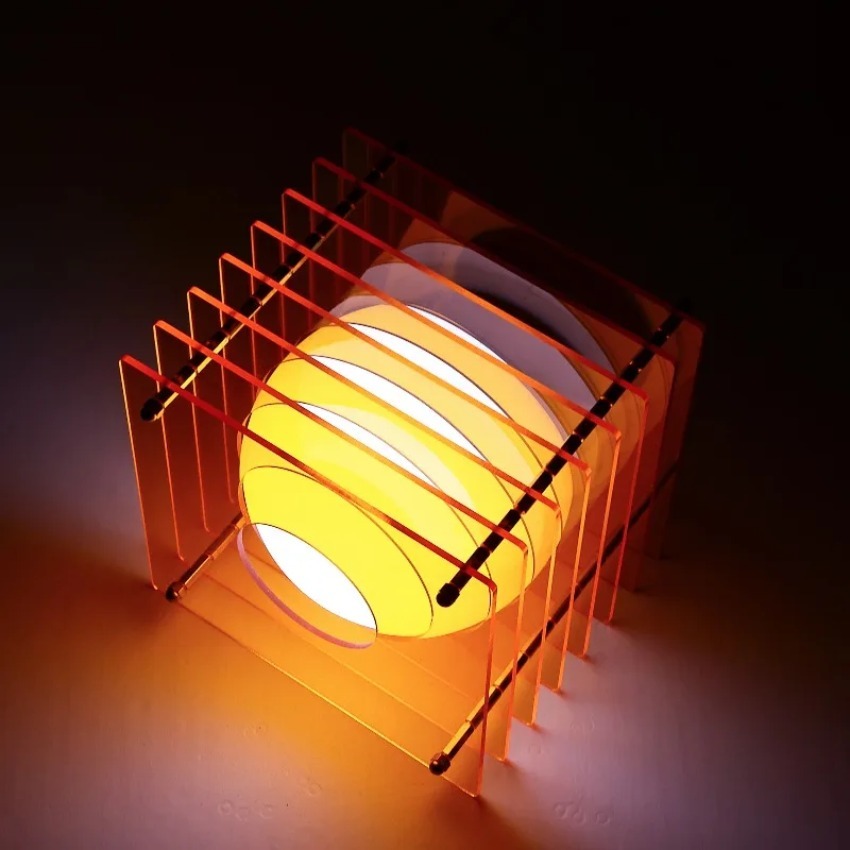 Lighting Decor For Diwali - DIY 달 모양 램프 아크릴 천겹