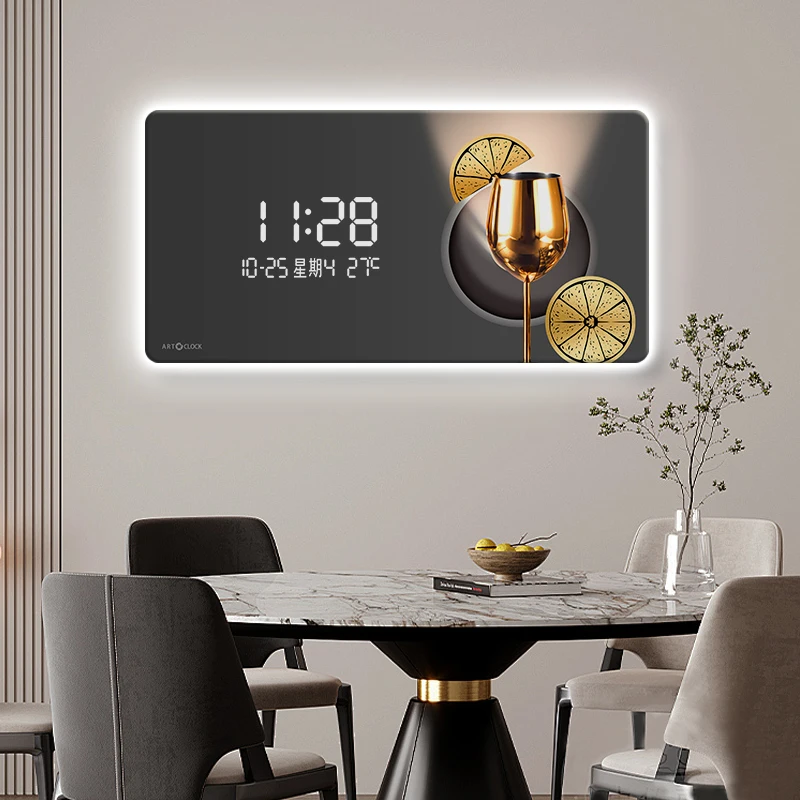 Lighting Home Decor Wall Clocks - LED 앰비언트 라이트 벽걸이 시계, 거실