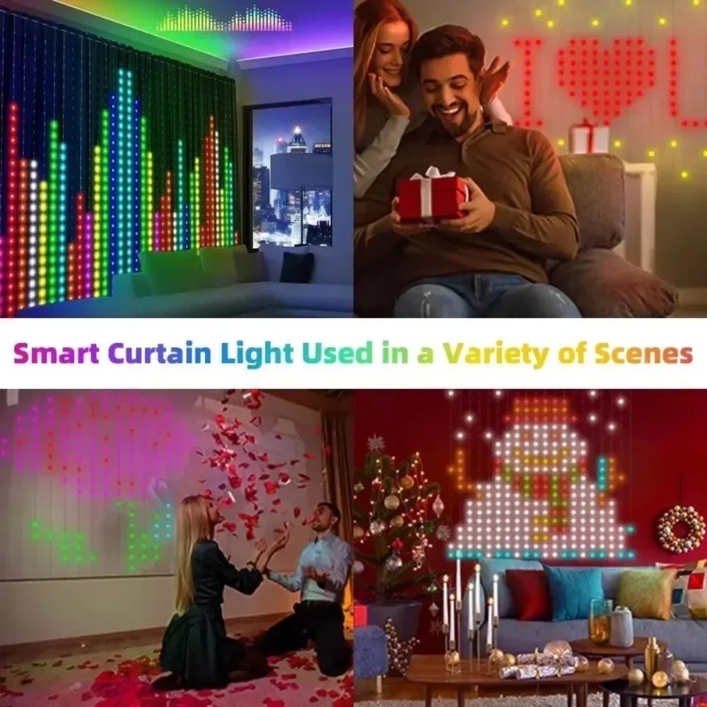 야외용 LED 픽셀 커튼 조명 블루투스 앱 스마트 RG - Garden Lighting Decor 리뷰 및 가격