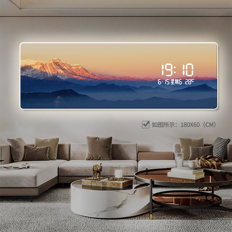 날짜 표시가 있는 세련된 시계, 조명이 있는 거실 시계 - Lighting Home Decor Wall Clocks 리뷰 및 가격