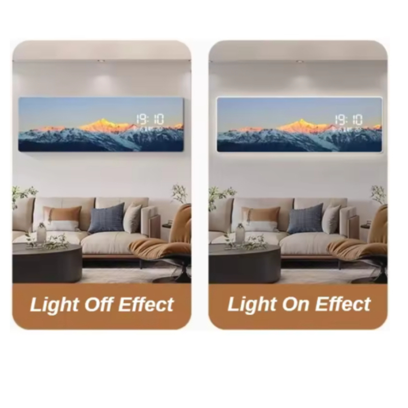 날짜 표시가 있는 세련된 시계, 조명이 있는 거실 시계 - Lighting Home Decor Wall Clocks 리뷰 및 가격