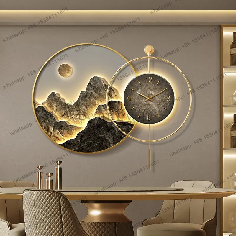 YJ 식탁 장식용 그림, 고급스러운 거실 벽걸이 시계, - Lighting Home Decor Wall Clocks 리뷰 및 가격