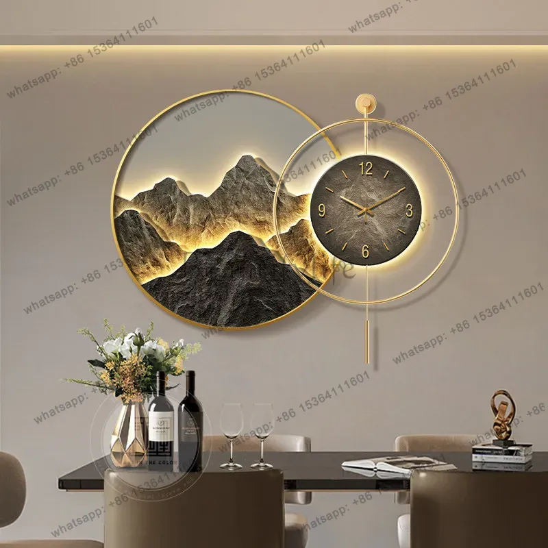 YJ 식탁 장식용 그림, 고급스러운 거실 벽걸이 시계, - Lighting Home Decor Wall Clocks 리뷰 및 가격