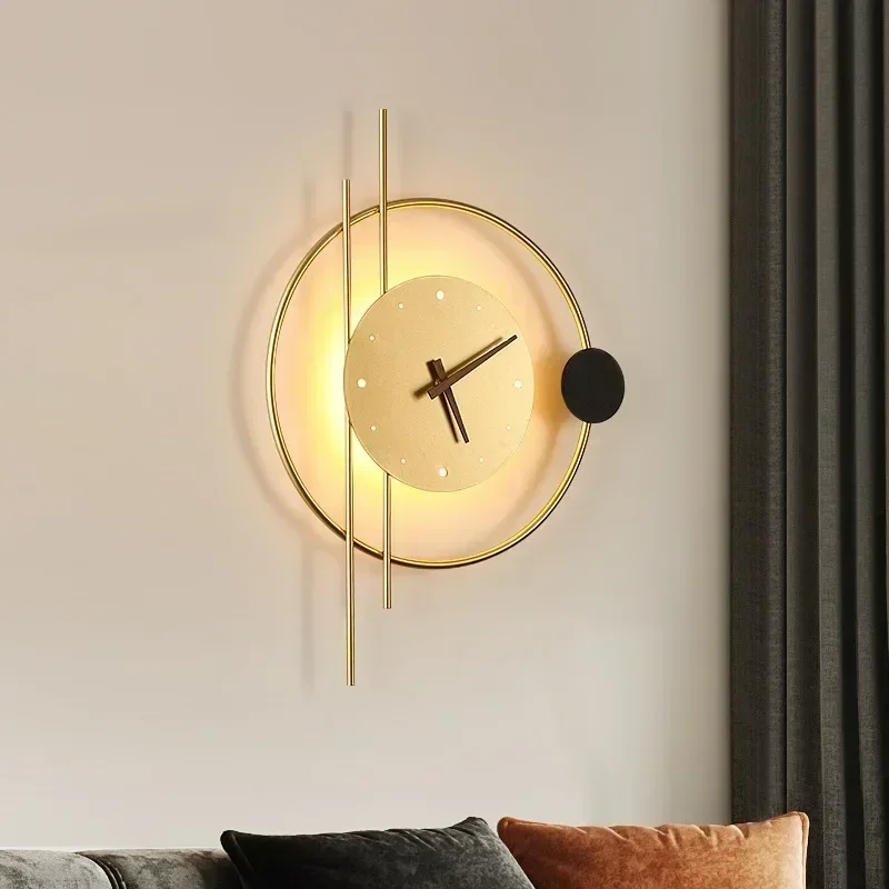 현대식 LED 벽시계 램프 침실 침대 옆 거실 식당 복 - Lighting Home Decor Wall Clocks 리뷰 및 가격