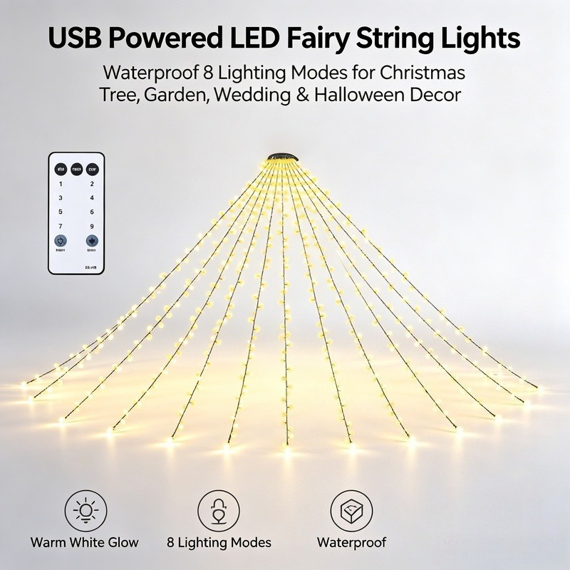 USB LED 요정 스트링 조명, 방수 크리스마스 트리 - Garden Lighting Decor 리뷰 및 가격