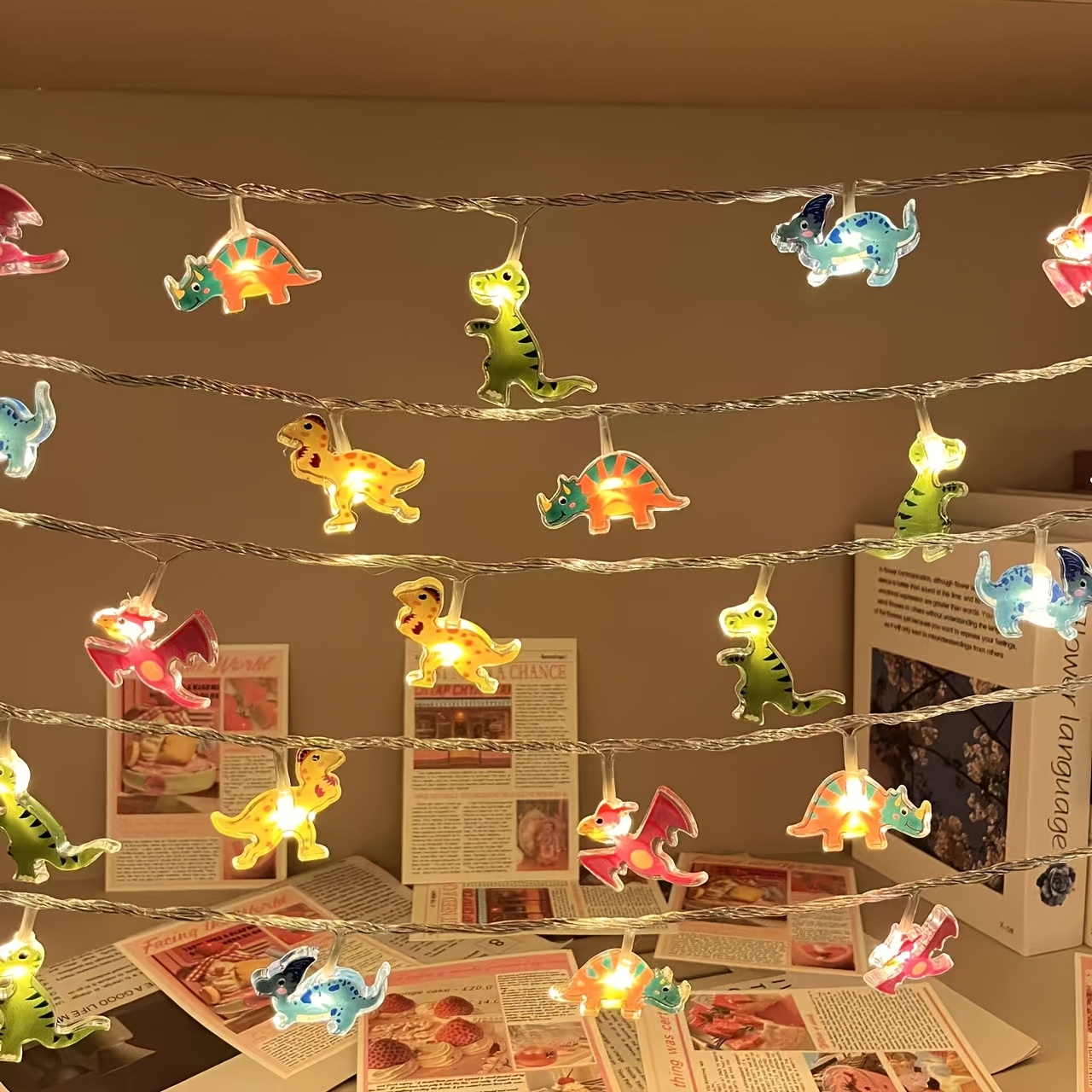 1.5/3M LED 공룡 모양 스트링 조명 만화 랜턴  - Lighting Decor For Diwali 리뷰 및 가격