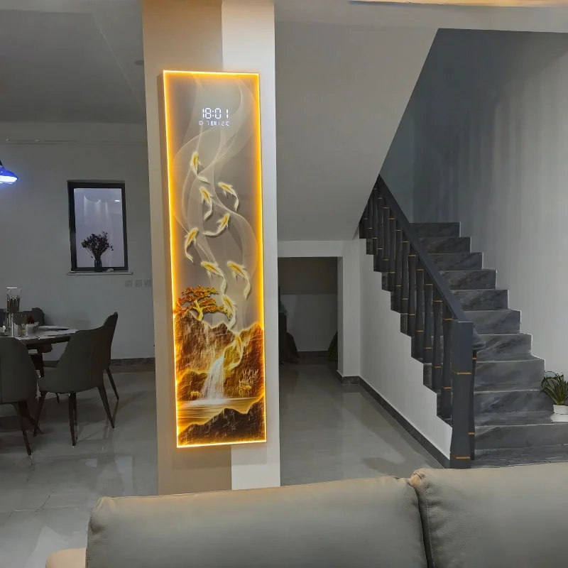 현대적인 고급 LED 전자시계 그림 액자 거실 현관 가 - Lighting Home Decor Wall Clocks 리뷰 및 가격