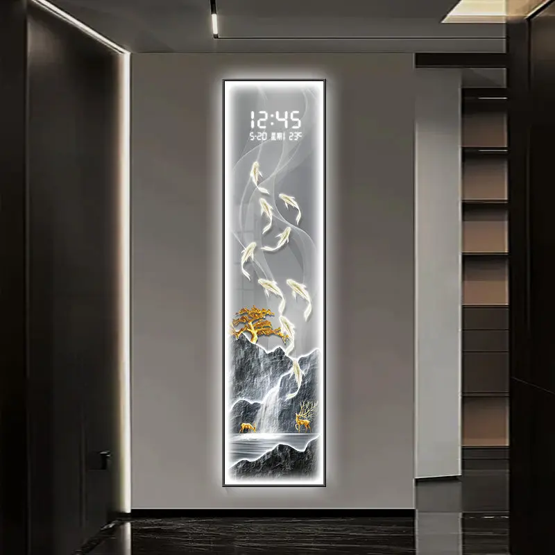 현대적인 고급 LED 전자시계 그림 액자 거실 현관 가 - Lighting Home Decor Wall Clocks 리뷰 및 가격