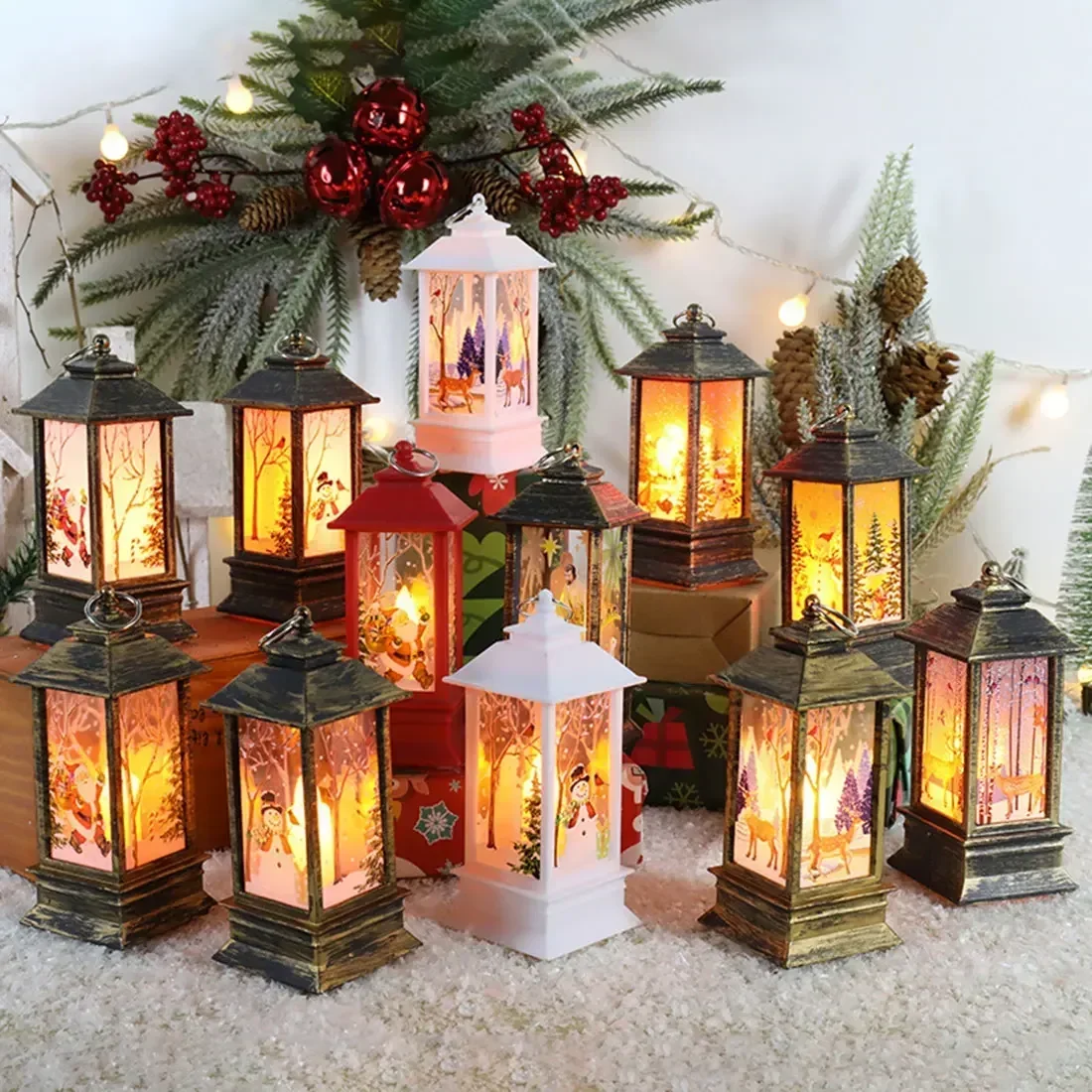 크리스마스 홈 장식 제품 크리스마스 LED 랜턴 캔들  - Lighting Home Decor Products 리뷰 및 가격