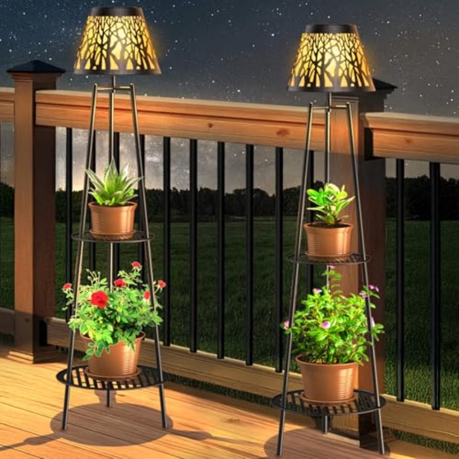 2팩 야외용 태양광 바닥 램프(식물 스탠드 포함) 방수 - Garden Lighting Decor 리뷰 및 가격
