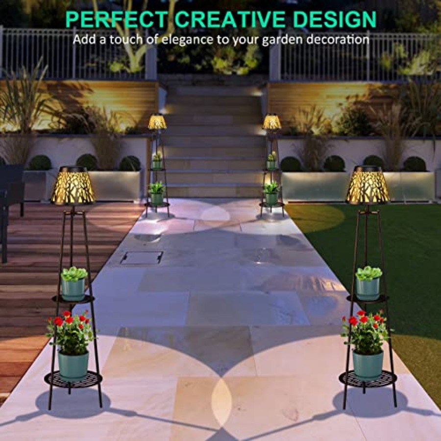 2팩 야외용 태양광 바닥 램프(식물 스탠드 포함) 방수 - Garden Lighting Decor 리뷰 및 가격