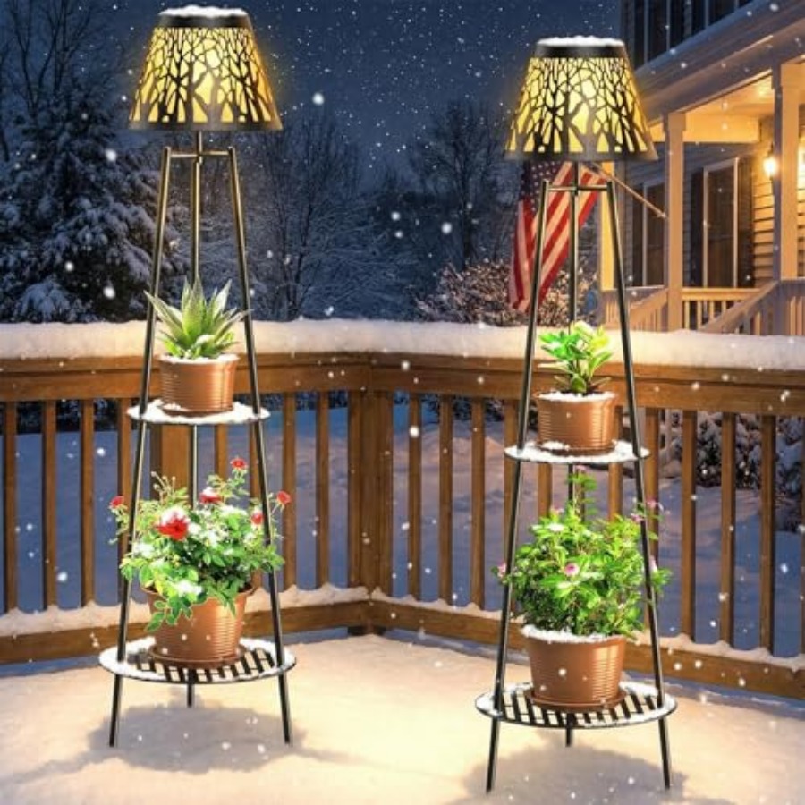 2팩 야외용 태양광 바닥 램프(식물 스탠드 포함) 방수 - Garden Lighting Decor 리뷰 및 가격
