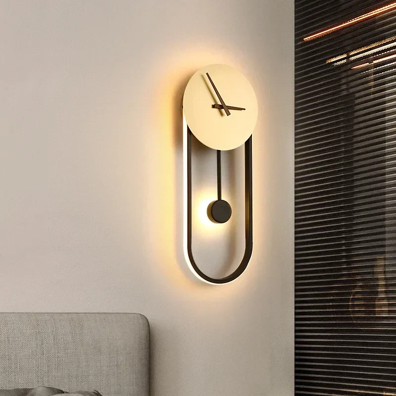 현대식 LED 벽등 시계형 조명기구 - 침실, 침대 옆 - Lighting Home Decor Wall Clocks 리뷰 및 가격