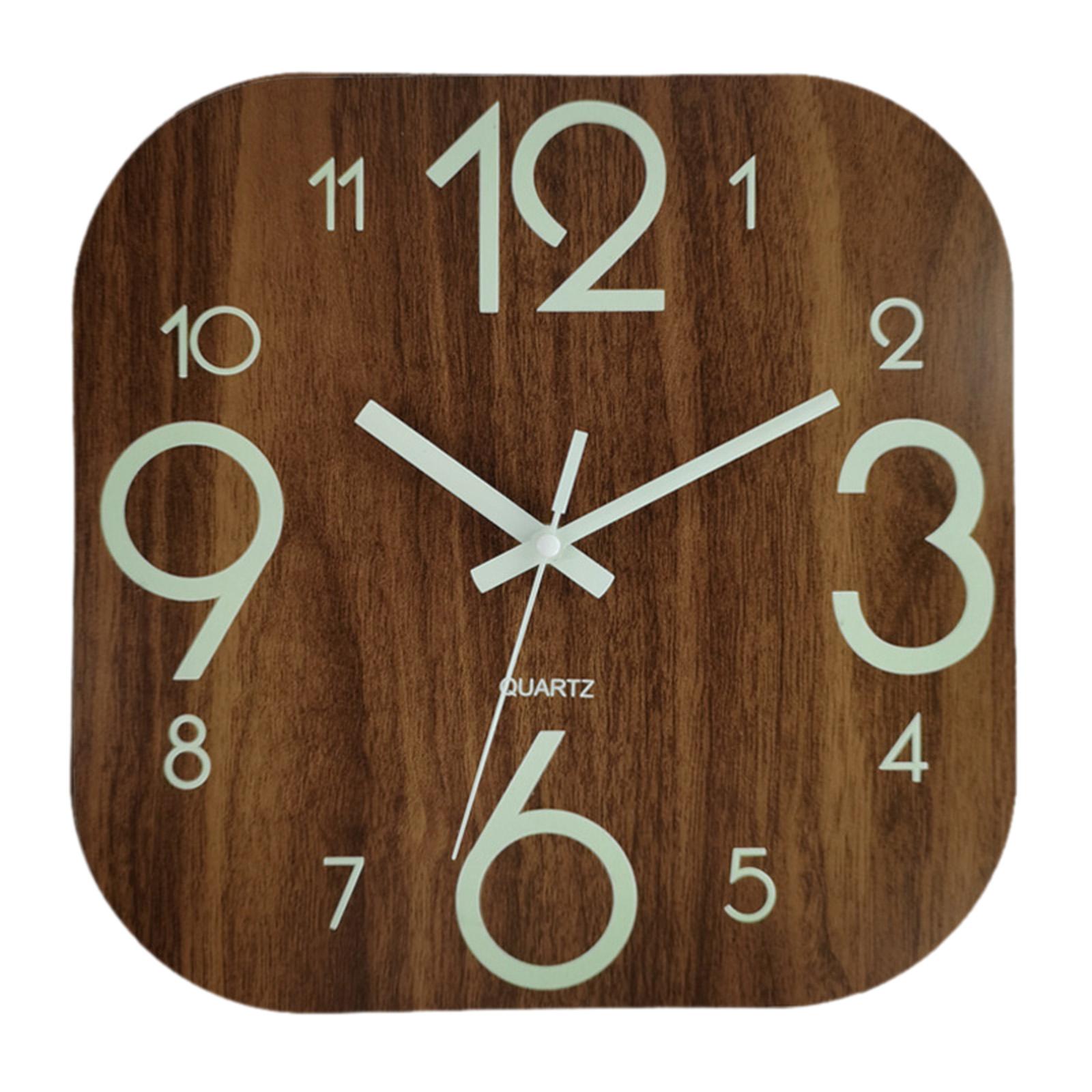 30cm 정사각형 벽시계, 야광 나무 장식, 현대식 야 - Lighting Home Decor Wall Clocks 리뷰 및 가격