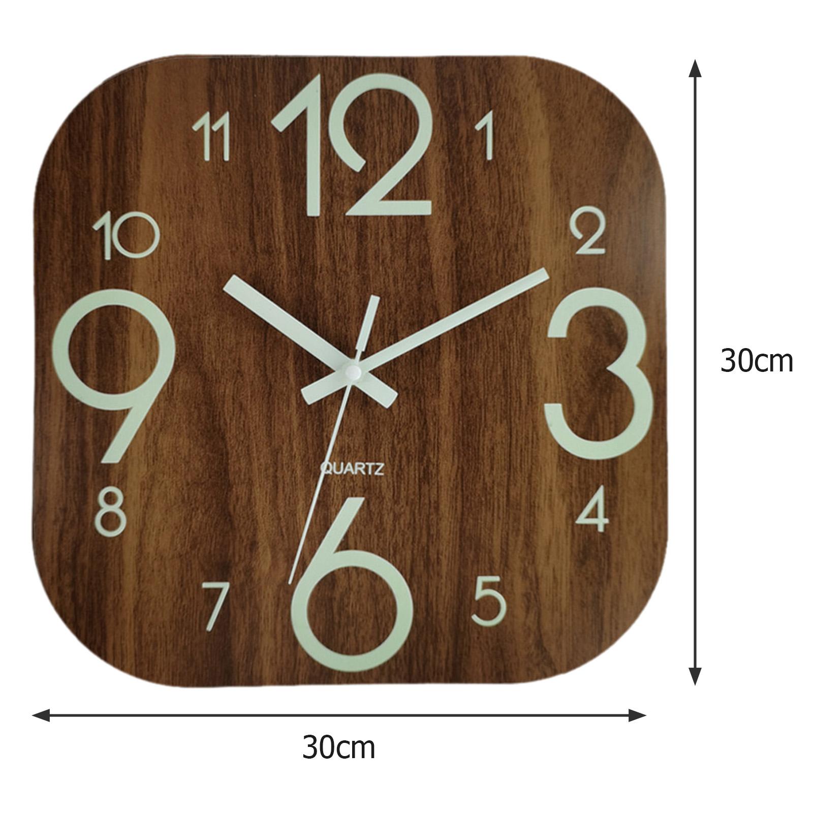 30cm 정사각형 벽시계, 야광 나무 장식, 현대식 야 - Lighting Home Decor Wall Clocks 리뷰 및 가격