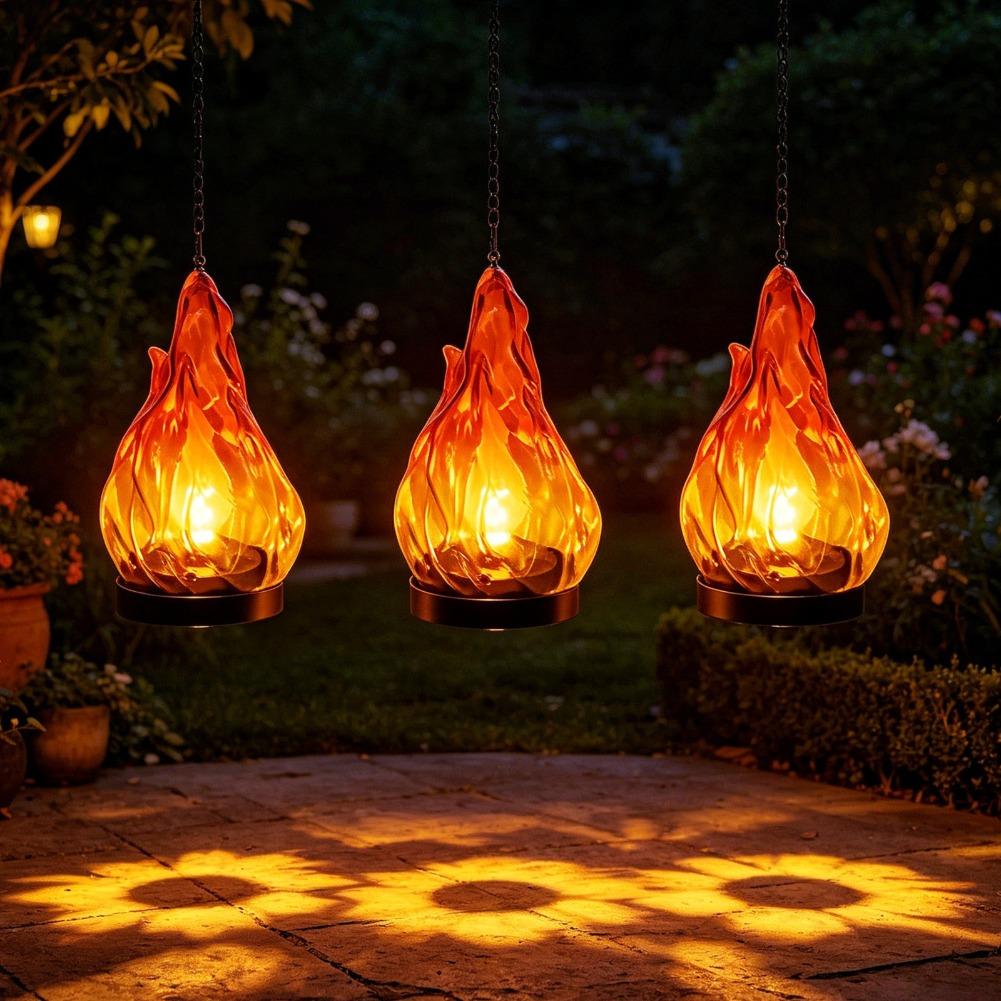 태양열 불꽃 모양 걸이형 랜턴 조명 IP65 방수 깜빡 - Garden Lighting Decor 리뷰 및 가격