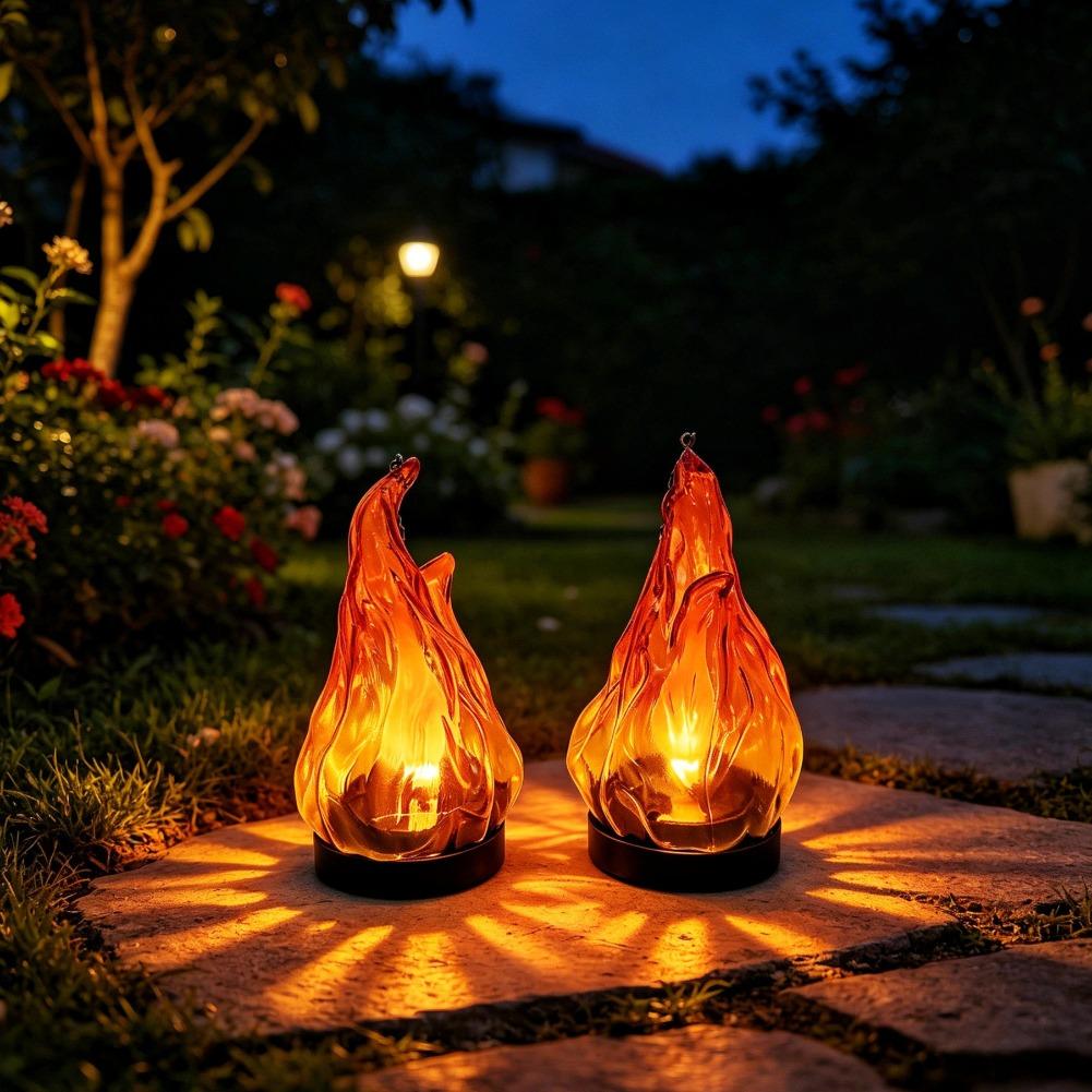 태양열 불꽃 모양 걸이형 랜턴 조명 IP65 방수 깜빡 - Garden Lighting Decor 리뷰 및 가격