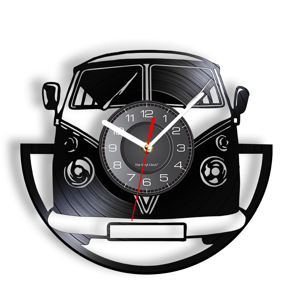 미니버스 빈티지 비닐 레코드 벽시계 밴 차량 여행용 자 - Lighting Home Decor Wall Clocks 리뷰 및 가격