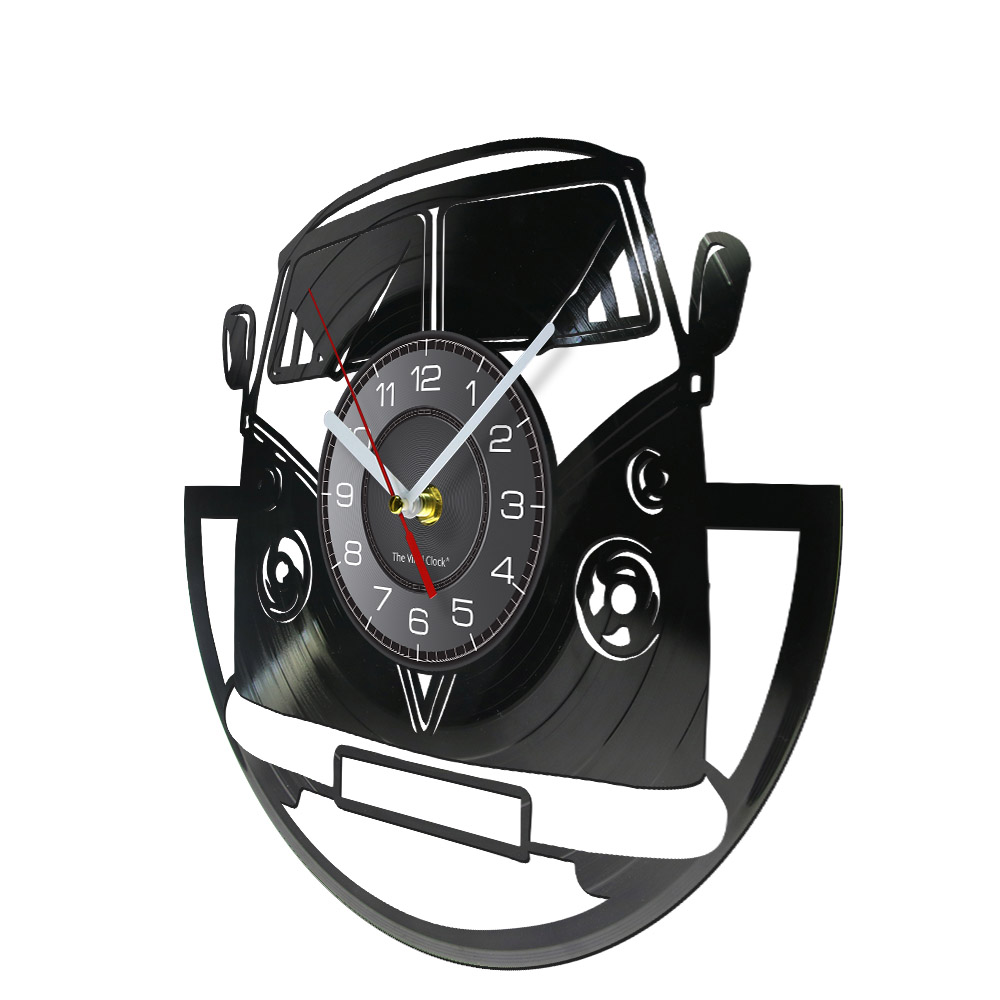 미니버스 빈티지 비닐 레코드 벽시계 밴 차량 여행용 자 - Lighting Home Decor Wall Clocks 리뷰 및 가격