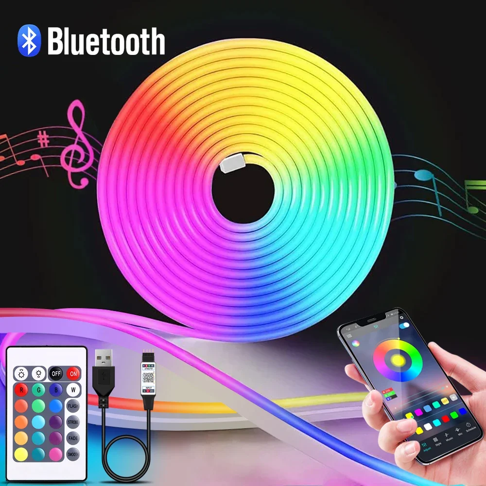 1-5m RGB LED 네온 스트립 라이트 5V USB - Lighting Decor For Diwali 리뷰 및 가격